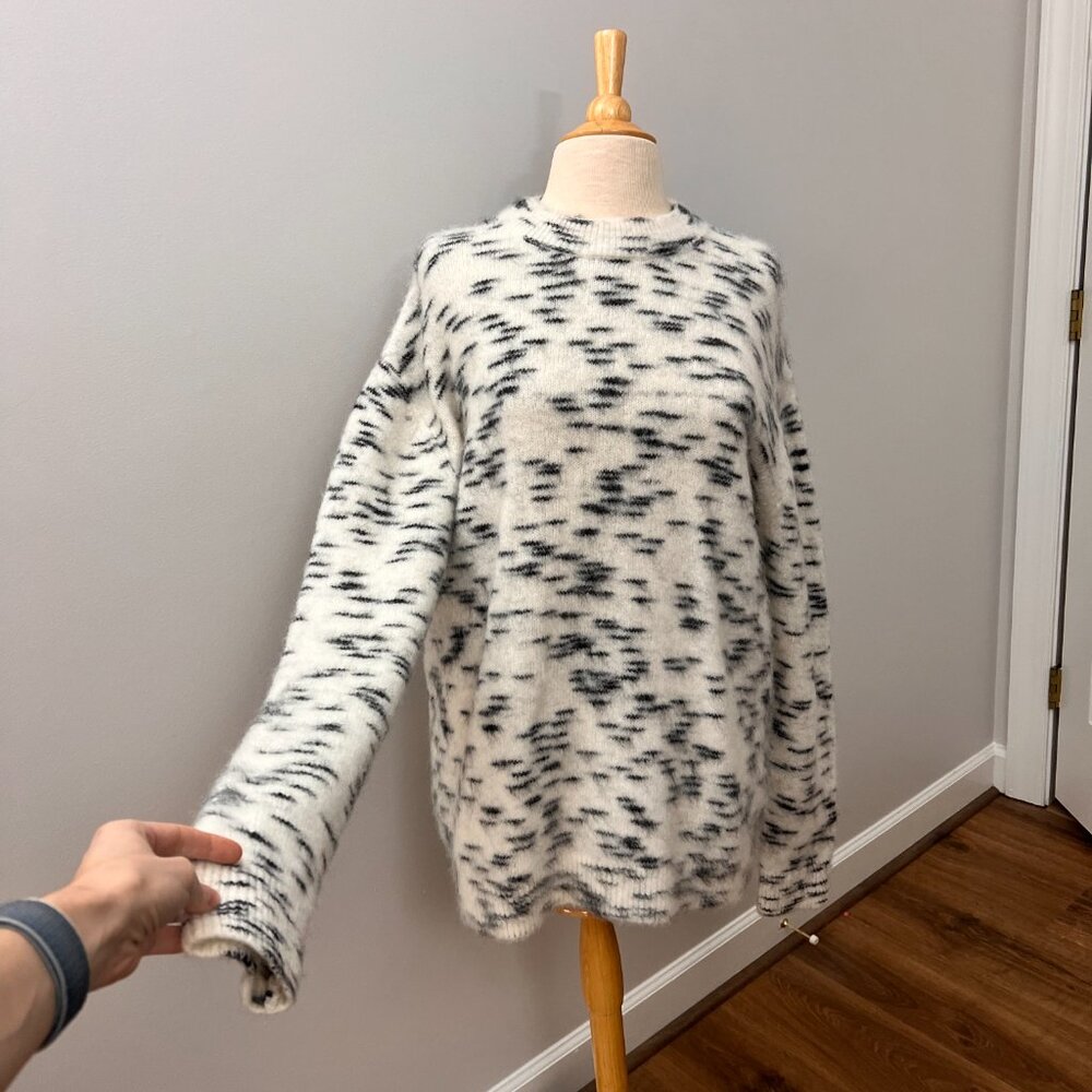 Acne Studios Black White Wool Mohair Blend Sweater Sz M - Picture 3 of 10